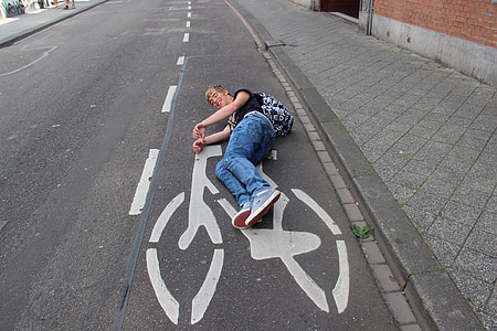 bicicletes, Ciclisme, transport, carrer, a l'exterior, persones, homes