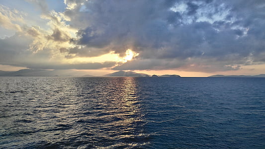 východ slunce, Koh samui, Příroda, ostrovy, Thajsko, Já?, oceán