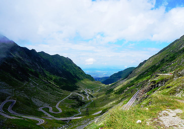 Road, Mountain, snoede, klatre, Rumænien, buet, Transfagarasan