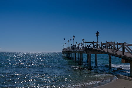 molo, Marbella, club Marbella, Malaga, Andalusia, Spagna, spiaggia