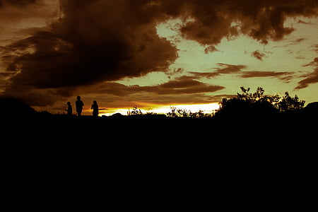 sunset, nature, mounts, end of afternoon, clouds, landscape, eventide