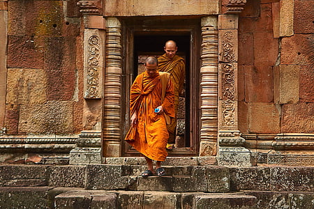 Thailand, monniken, Tempel, Toerisme, draagbare, boudisme
