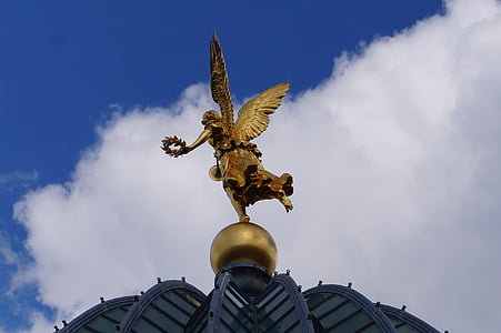 Kunstakademi, Dresden, Angel, kunst, Golden, trompet, Sachsen