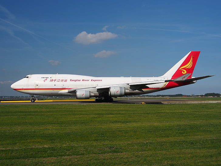Boeing 747-es, Jangce expressz, Jumbo jet, repülőgép, repülőgép, repülőtér, szállítás