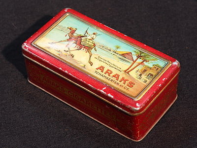 araks, cigarettes, tin, old, packaging, dutch, product
