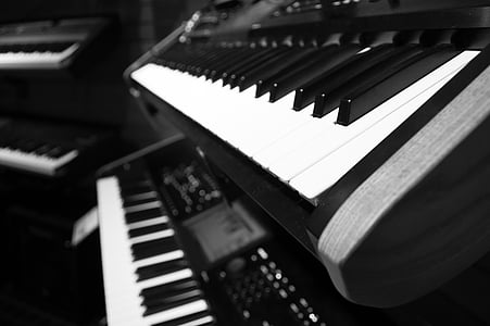 notes, music, piano, keyboard, white, black, keys