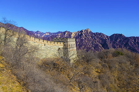 Kina, Peking, veliki zid, gradske zidine, krajolik, zid, zgrada