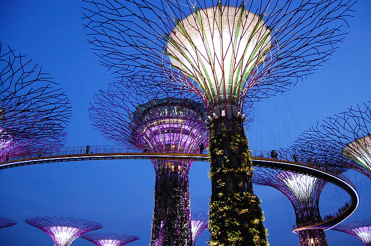 jardins per la badia, Badia de port esportiu, Singapur, escultura, Monument, estàtua, creatiu