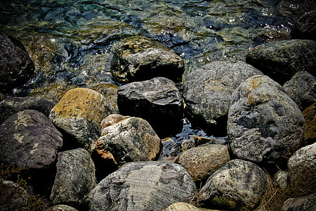 바위, 호수, 물, 자연, 야외에서, 아름 다운, 돌