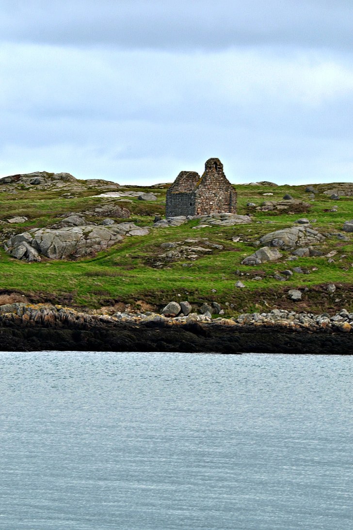 remote, ruin, island, rocks, countryside, dublin, ireland