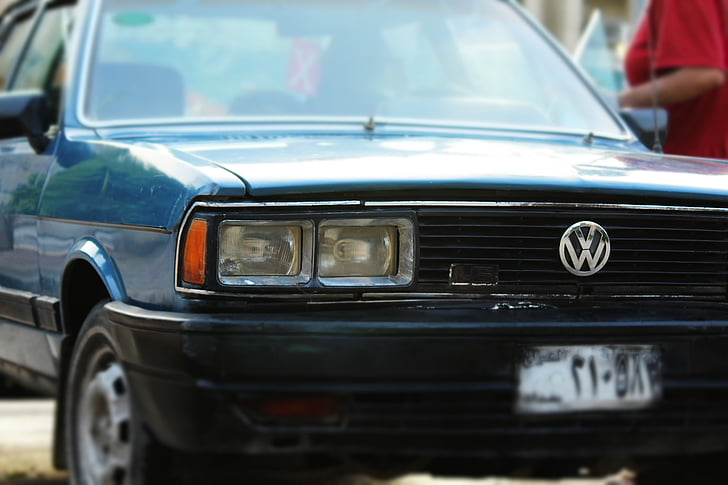 Volkswagen, pojazd, Vintage, Irak, niebieski, stary