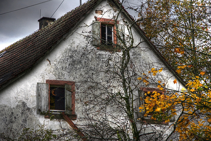 home, old, leave, lapsed, facade, old house, architecture