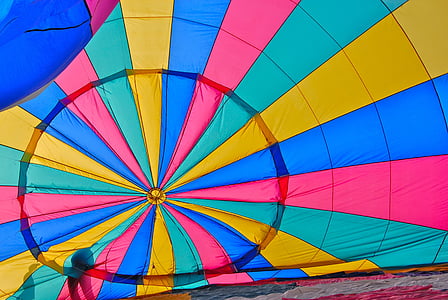 fly med varmluftballong, ballen, farge, helium, interiør, solen, bakbelysning