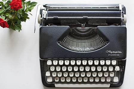 kirjutusmasin, tõusis, ajakirjanik, vanamoodne, retro stiilis, Antiik, vana