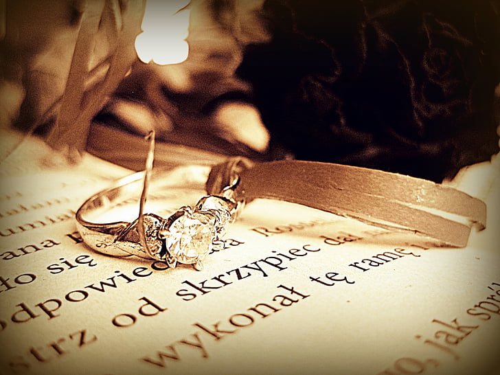 dimants, gredzens, Juvelierizstrādājumi, kāzas, mīlu, romantika