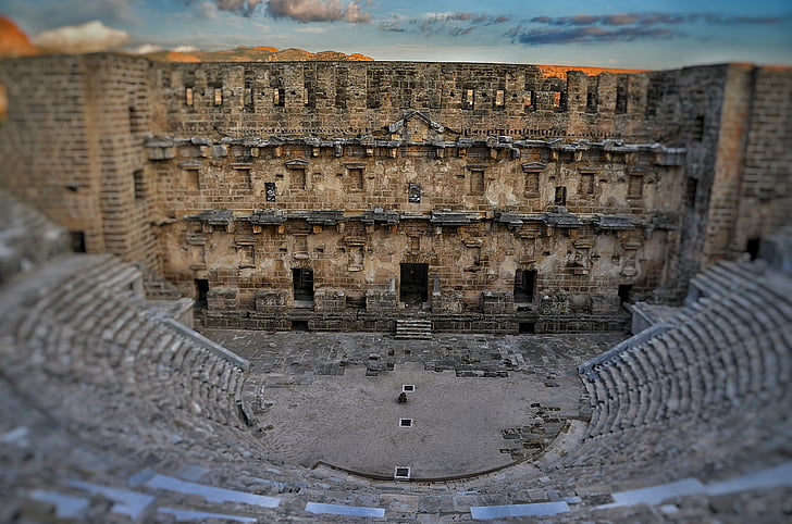 cổ đại, kiến trúc, xây dựng, di tích lịch sử, hoạt động ngoài trời, Nhà hát La Mã, đá