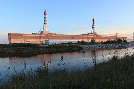 리투아니아, ignalina, 핵, 전원, 공장, 역, 굴뚝