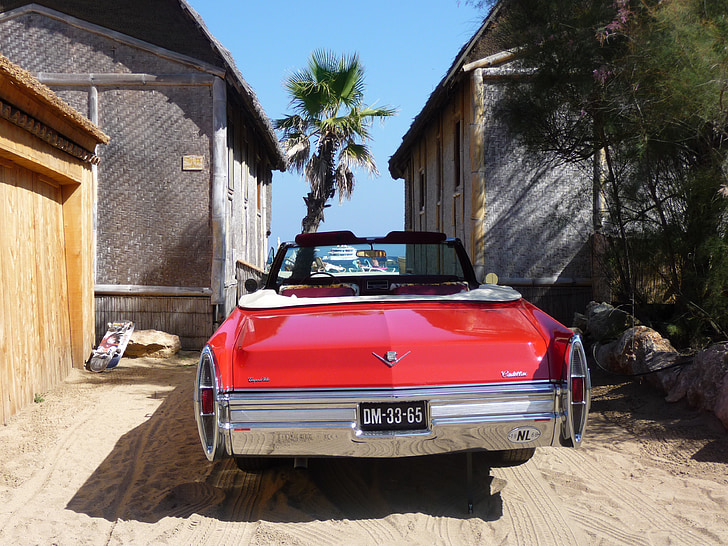 St tropez, automatisk, Oldtimer, stranden, sand, Vintage bil bil, Palm