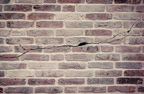 ściana, cegły, crack, złamane, fasada, kamienie, Brick lane