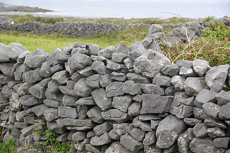 kámen, plot, Irština, zeď, přírodní, textura, vzor