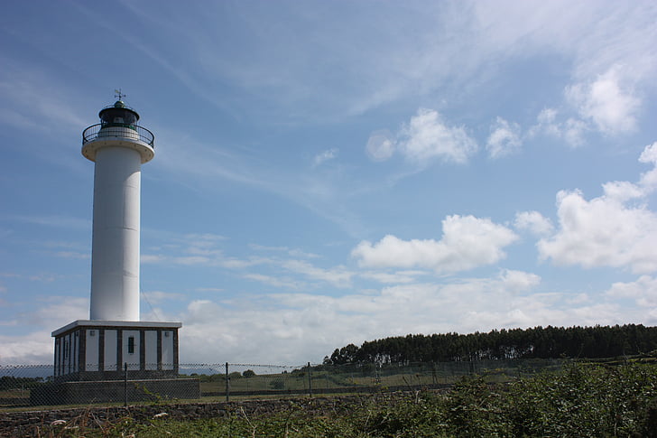 lighthouse, asturias, light, blue sky