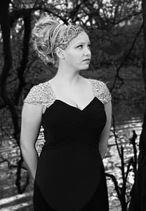 women, portrait, hair, model, black And White, people, outdoors