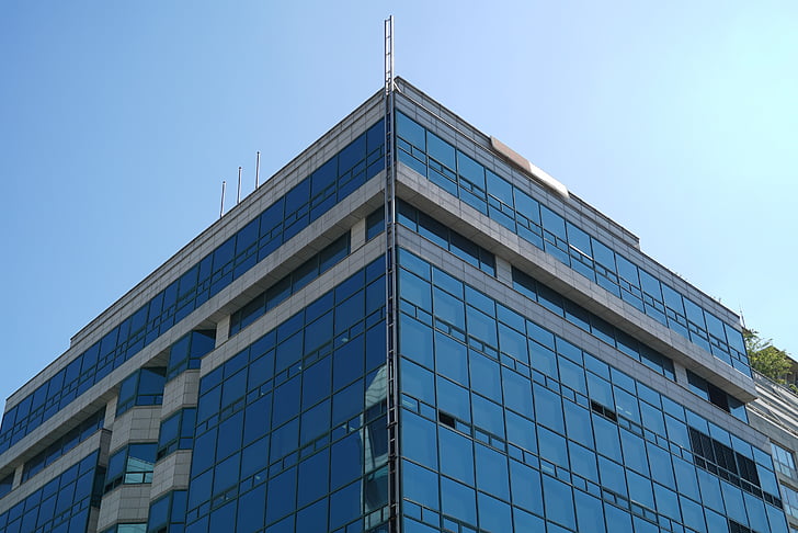 building, sky, company, the rooftop, curtain wall, window, glass