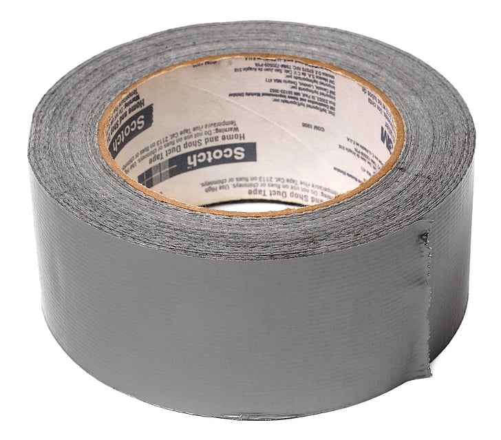 duct tape, tape, adhesive, sticky, gray, silver, repair