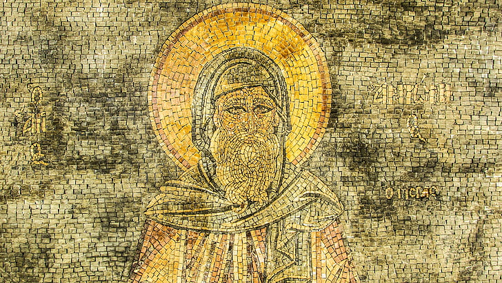 Cypr, Sotira, Kościół, prawosławny, mozaika, Ayios antonios, Budda