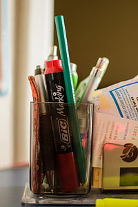 pieštukas, lentelė, biuras, bagažo, stalas stalas, rašiklis