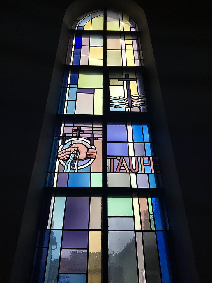 cửa sổ, Nhà thờ, bí tích rửa tội, Tuttlingen, Đức, ánh sáng, Kinh Thánh