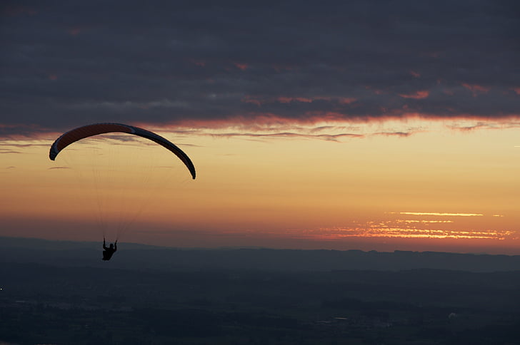 paragliding, aften, paraglider