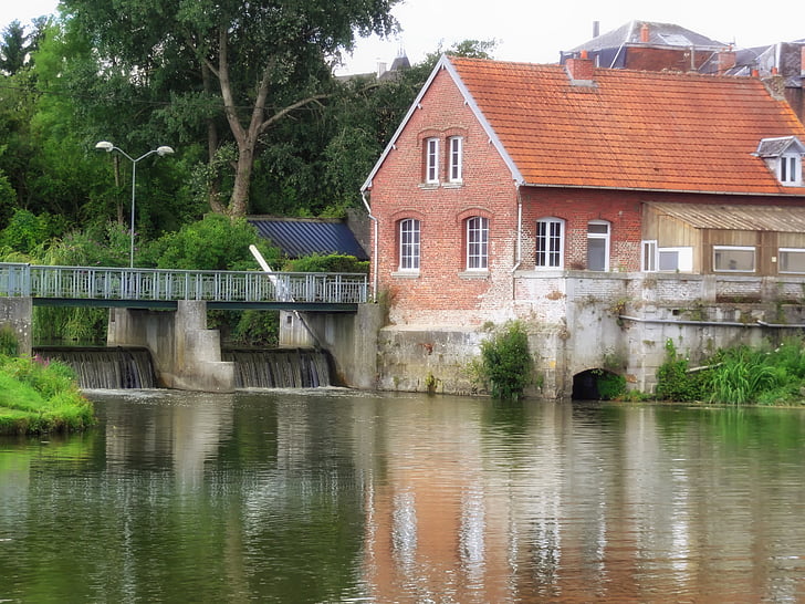 Ranska, Mill, lampi, Turkkilainen, vesi, Reflections, Bridge