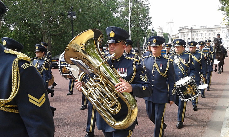band, stražar, Spreminjanje stražar, Buckinghamska palača