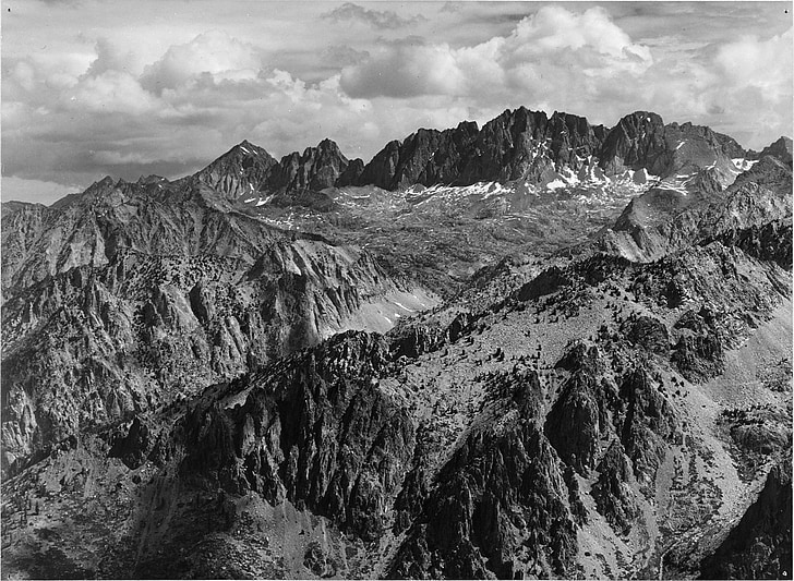 Sierra, Nevada, táj, természet, hó körgalléros, hegyek, California