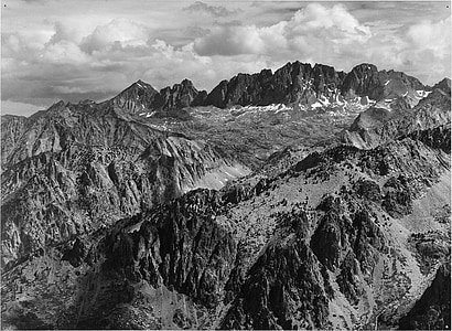 Sierra, Nevada, maastik, loodus, lumi caped, mäed, California