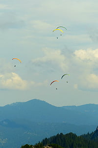 Paraglider, Terminiai drabužiai, parasparniais, skristi, Dom, tegelberg, Allgäu