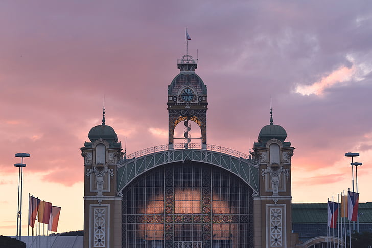Bahnhof, Hauptbahnhof, außen, historische, Denkmal, Fassade, vorne