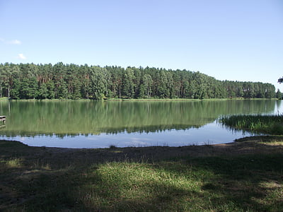 Lake, Masuria, ender, vann, dammen
