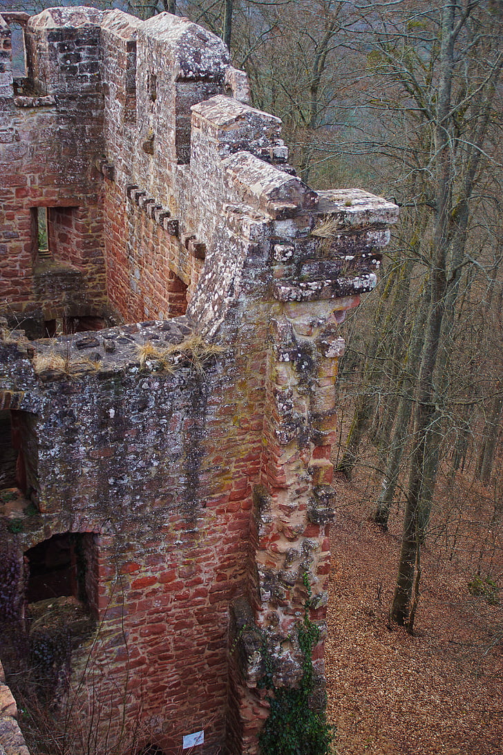 Ruin, Château, fortification, grès, France, Pierre, histoire