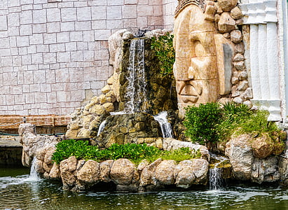 waterval, Cancun, Mexico, Maya, Landmark, steen, Toerisme