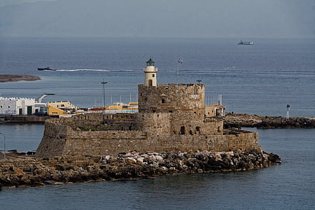 Grèce, Rhodes, Château, ville, maisons, forteresse, porte de la ville