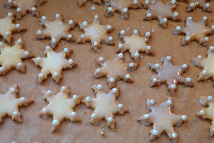 soubor cookie, ausstecherle, hvězda, zdobené, Ornament, korálky, cookie fréza