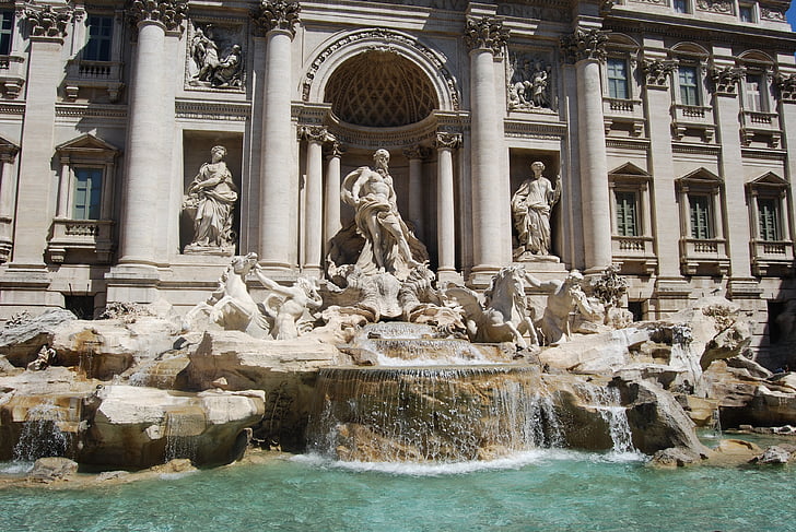 rome, italian, fountain, roma, sightseeing, italy, sculpture