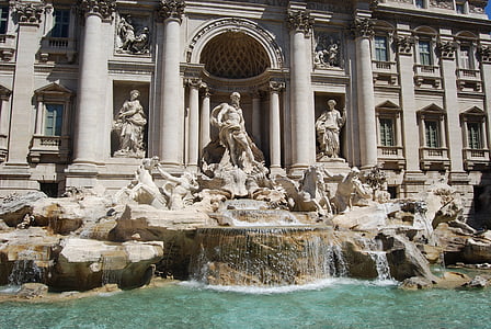 Řím, Italština, Fontána, Roma, Památky, Itálie, sochařství
