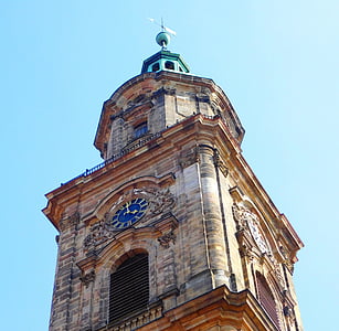 neustädter kirche, steeple, clock tower, architecture, building, church, believe