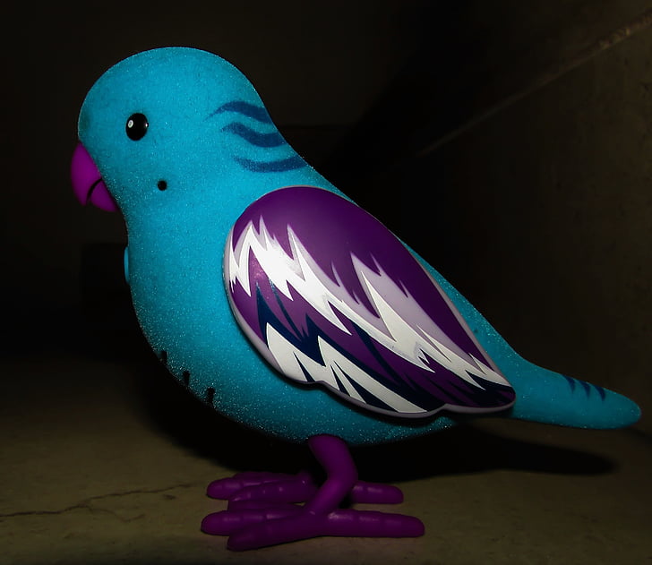 toy, sparrow, bird, blue, purple, funny