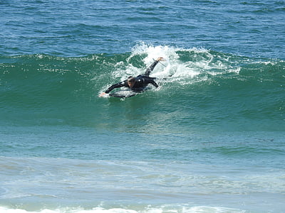 Surfer, Ocean, fala, surfing, deska surfingowa, fitness, aktywne
