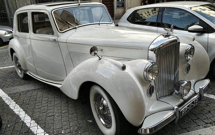 Vintage, bil, Bentley, Porto, Portugal, Automobile, motor