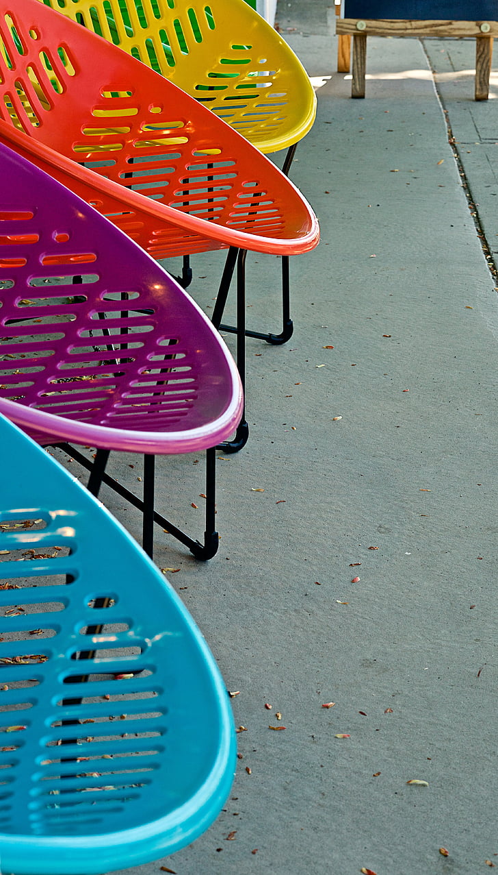 sun chairs, colour, summer, main street, colorful, chair, relaxation